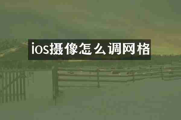 ios摄像怎么调网格
