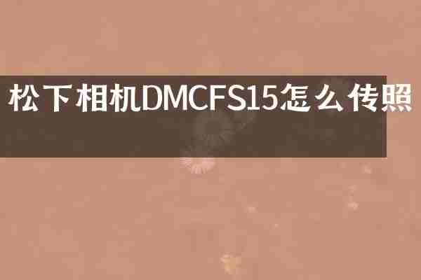 松下相机DMCFS15怎么传照片