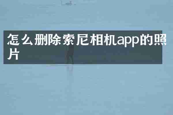 怎么删除索尼相机app的照片
