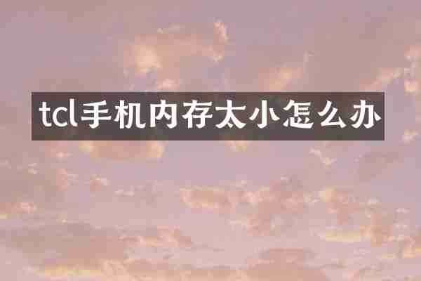 tcl手机内存太小怎么办