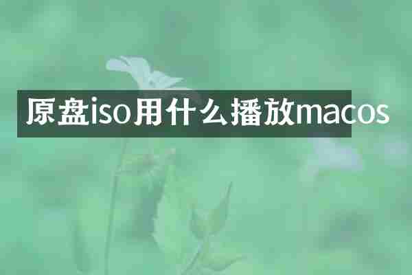 原盘iso用什么播放macos