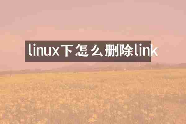linux下怎么删除link