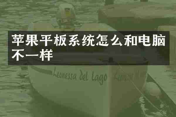 苹果平板系统怎么和电脑不一样