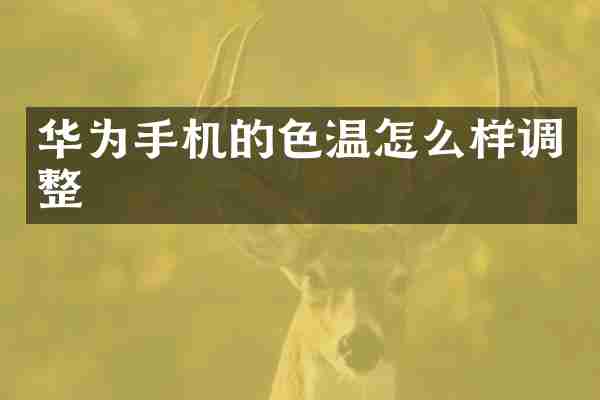 华为手机的色温怎么样调整