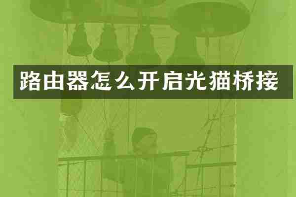 路由器怎么开启光猫桥接