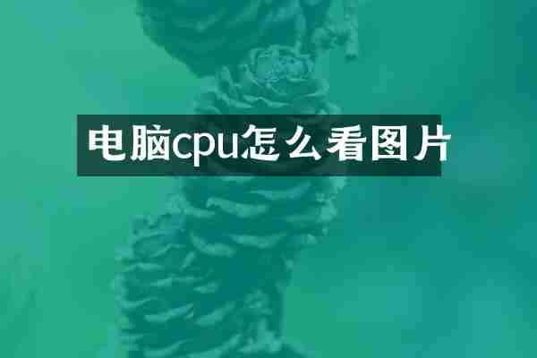 电脑cpu怎么看图片