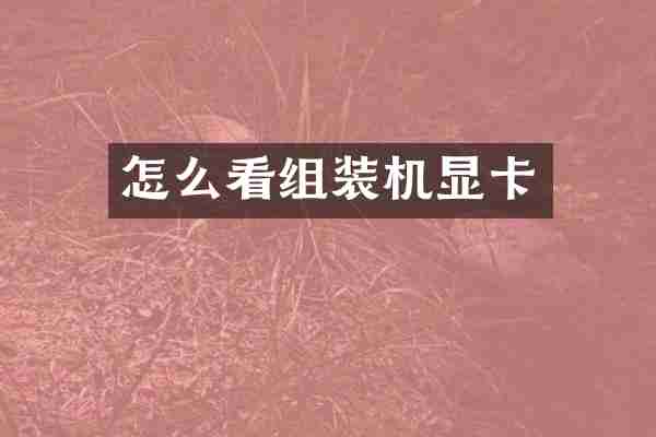 怎么看组装机显卡