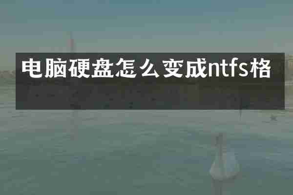 电脑硬盘怎么变成ntfs格式