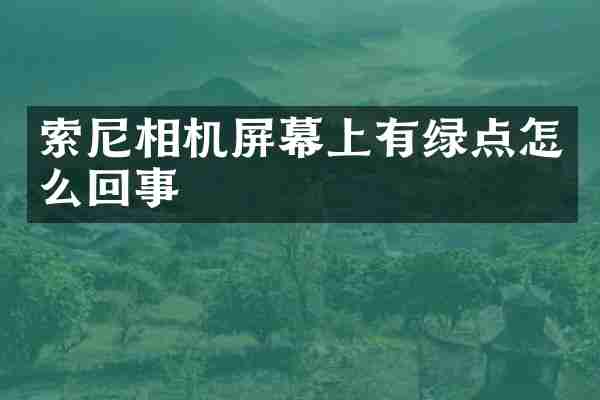 索尼相机屏幕上有绿点怎么回事