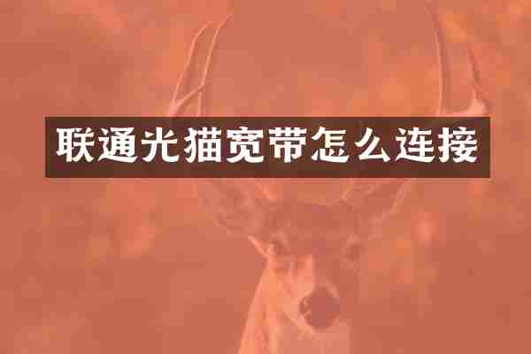 联通光猫宽带怎么连接