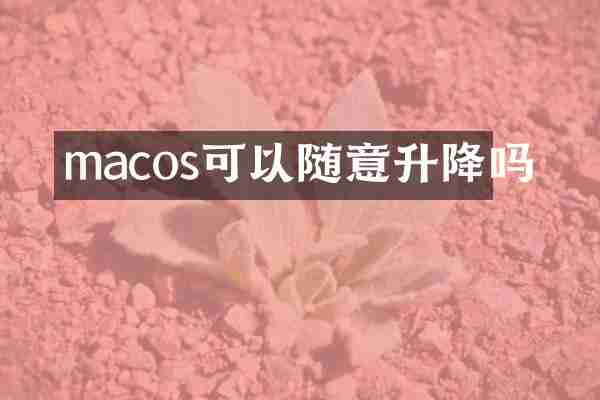 macos可以随意升降吗