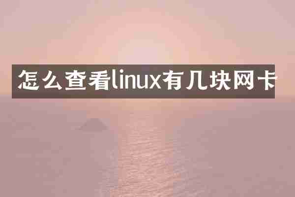 怎么查看linux有几块网卡
