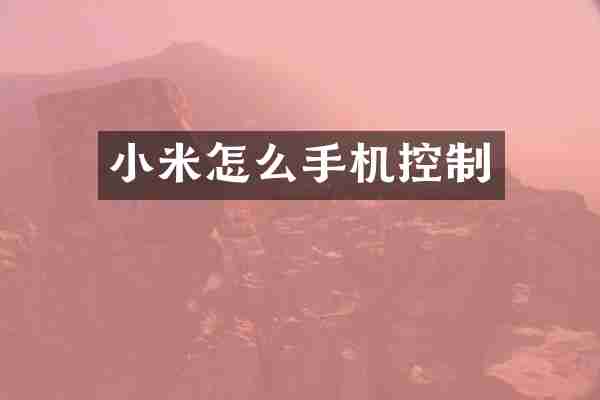 小米怎么手机控制