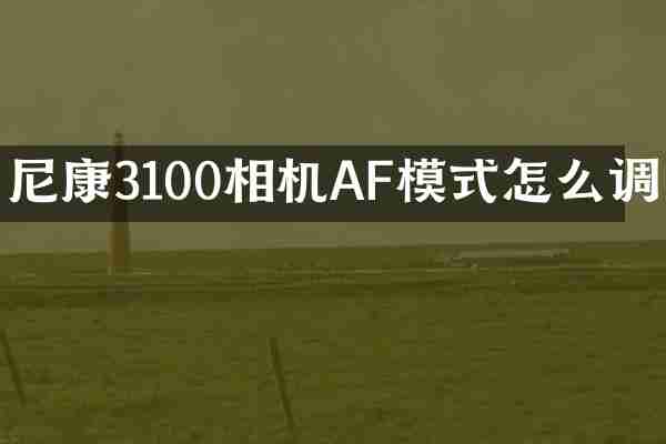 尼康3100相机AF模式怎么调