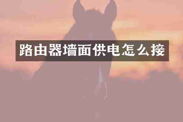 路由器墙面供电怎么接