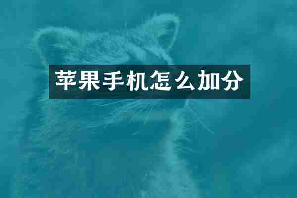 苹果手机怎么加分
