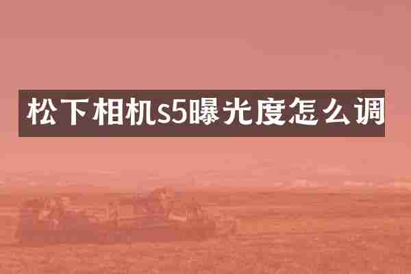 松下相机s5曝光度怎么调