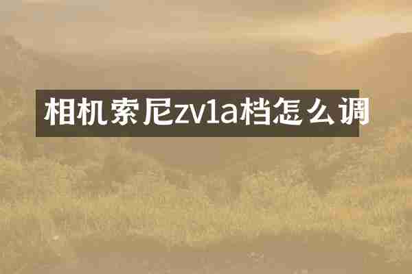 相机索尼zv1a档怎么调