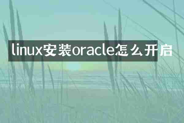 linux安装oracle怎么开启