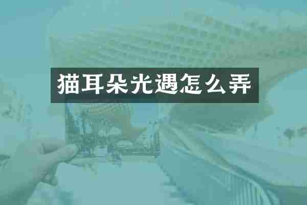 猫耳朵光遇怎么弄