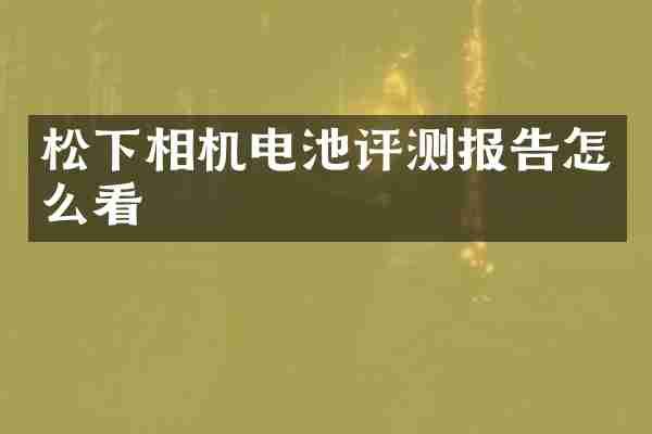 松下相机电池评测报告怎么看