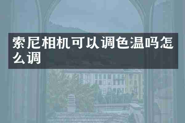 索尼相机可以调色温吗怎么调