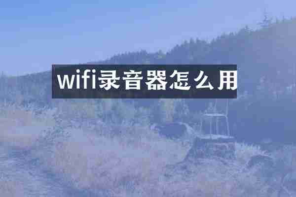 wifi录音器怎么用