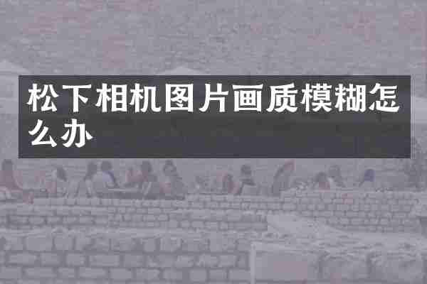 松下相机图片画质模糊怎么办