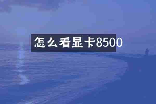 怎么看显卡8500