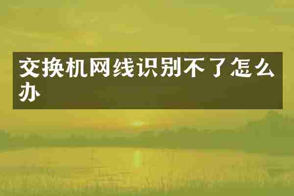 交换机网线识别不了怎么办