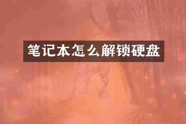 笔记本怎么解锁硬盘