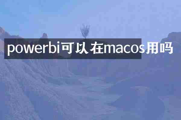 powerbi可以在macos用吗