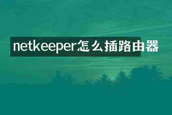 netkeeper怎么插路由器