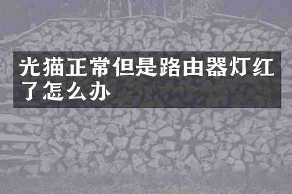 光猫正常但是路由器灯红了怎么办