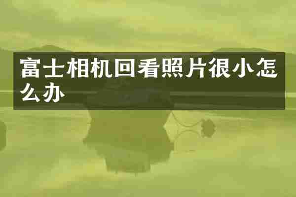 富士相机回看照片很小怎么办