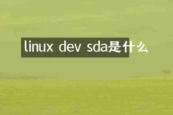 linux dev sda是什么