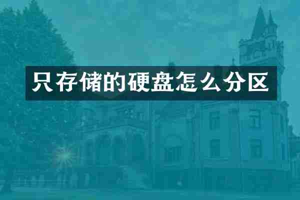 只存储的硬盘怎么分区