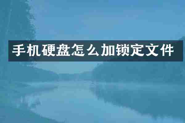手机硬盘怎么加锁定文件