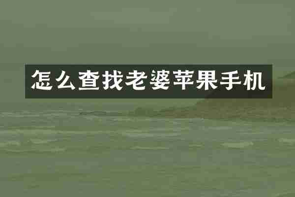 怎么查找老婆苹果手机