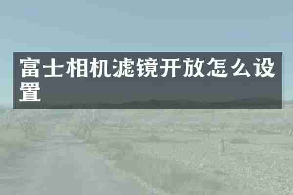 富士相机滤镜开放怎么设置