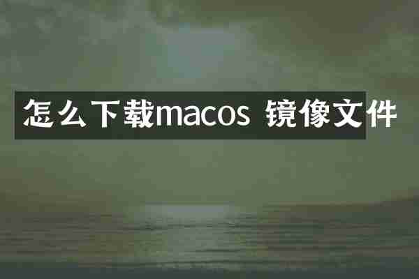 怎么下载macos 镜像文件