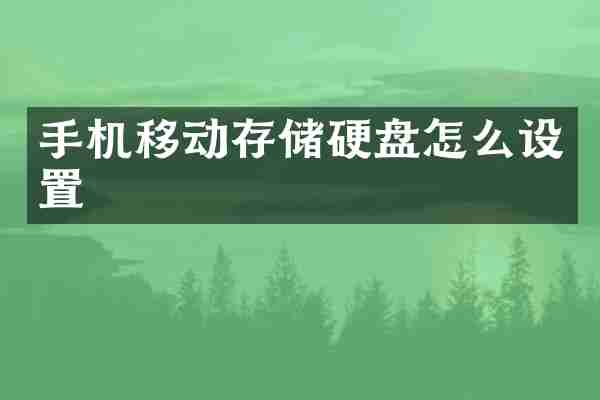 手机移动存储硬盘怎么设置