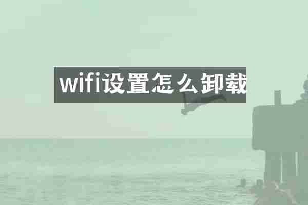 wifi设置怎么卸载