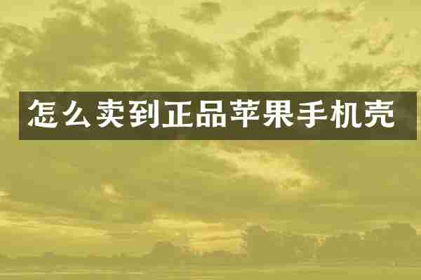 怎么卖到正品苹果手机壳