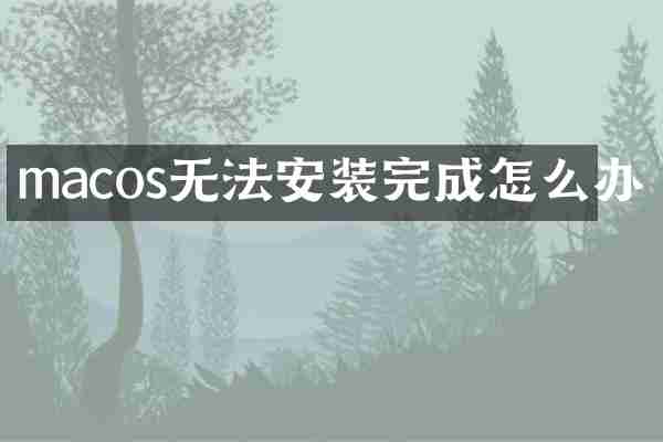 macos无法安装完成怎么办