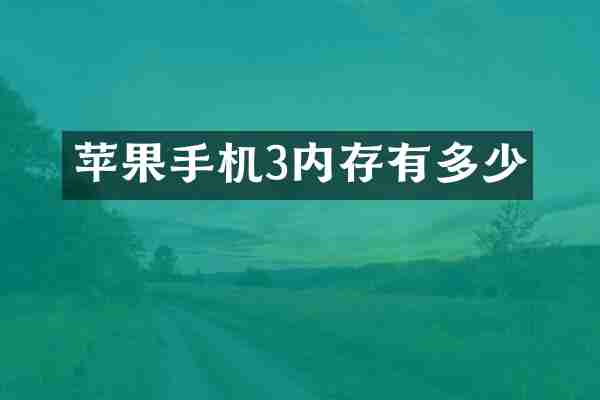 苹果手机3内存有多少