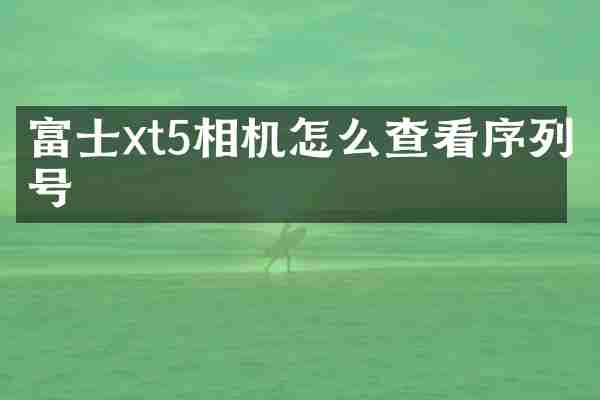 富士xt5相机怎么查看序列号
