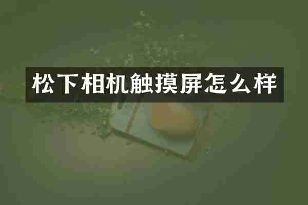 松下相机触摸屏怎么样