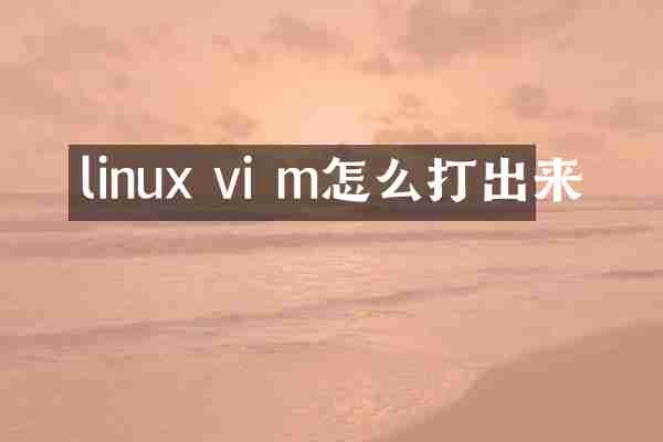 linux vi m怎么打出来