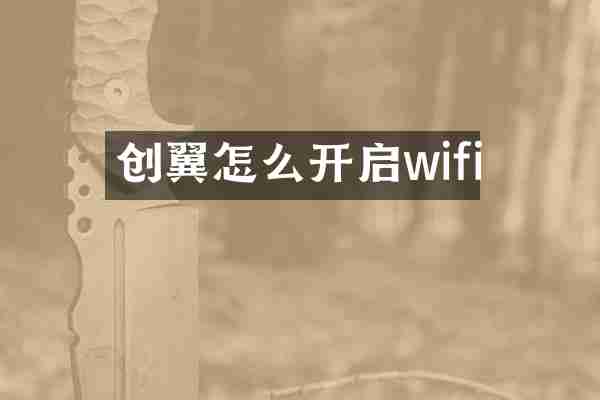 创翼怎么开启wifi